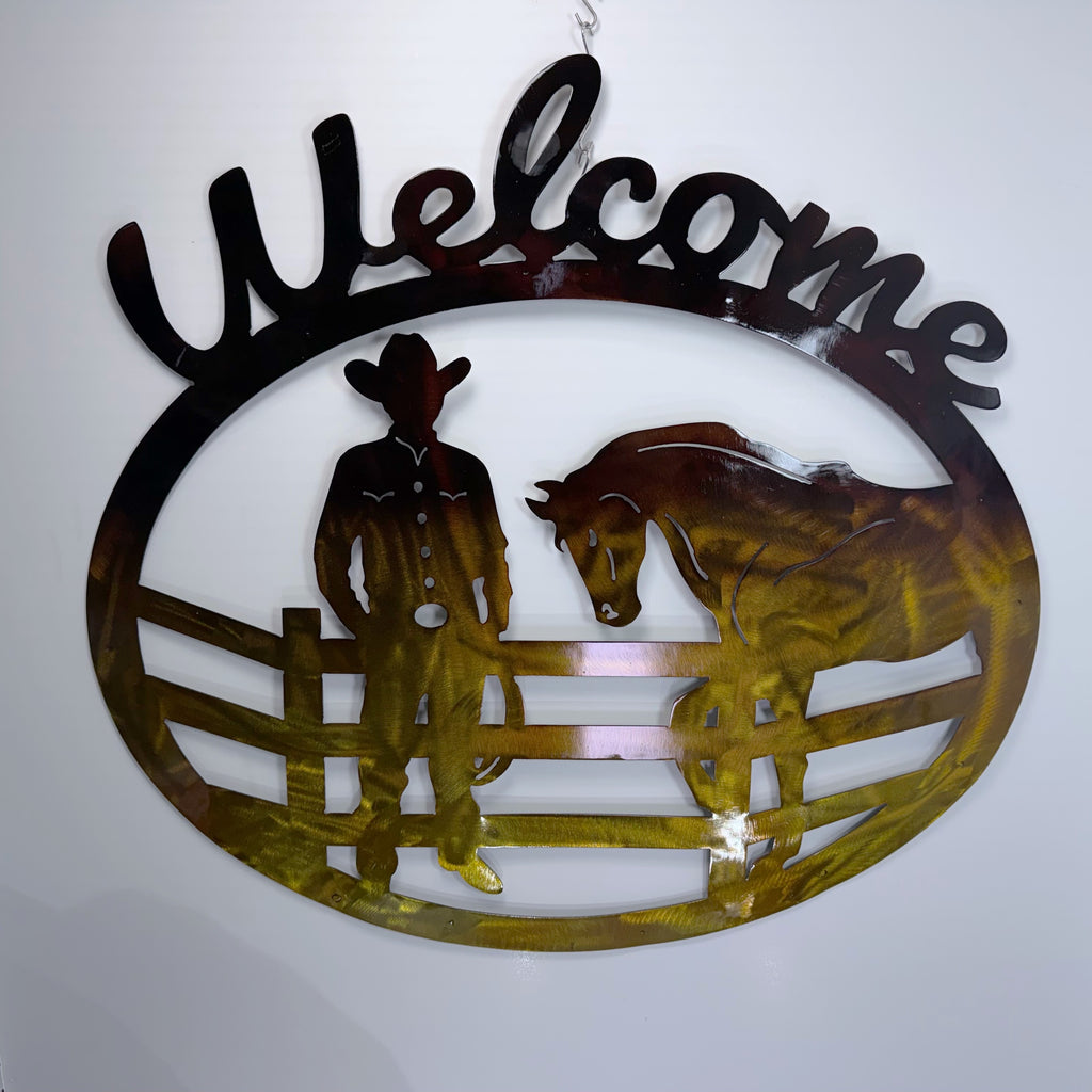 Metal Plasma Ranch Welcome - Wall Art