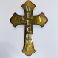 Metal Plasma Welcome Cross - Wall Art