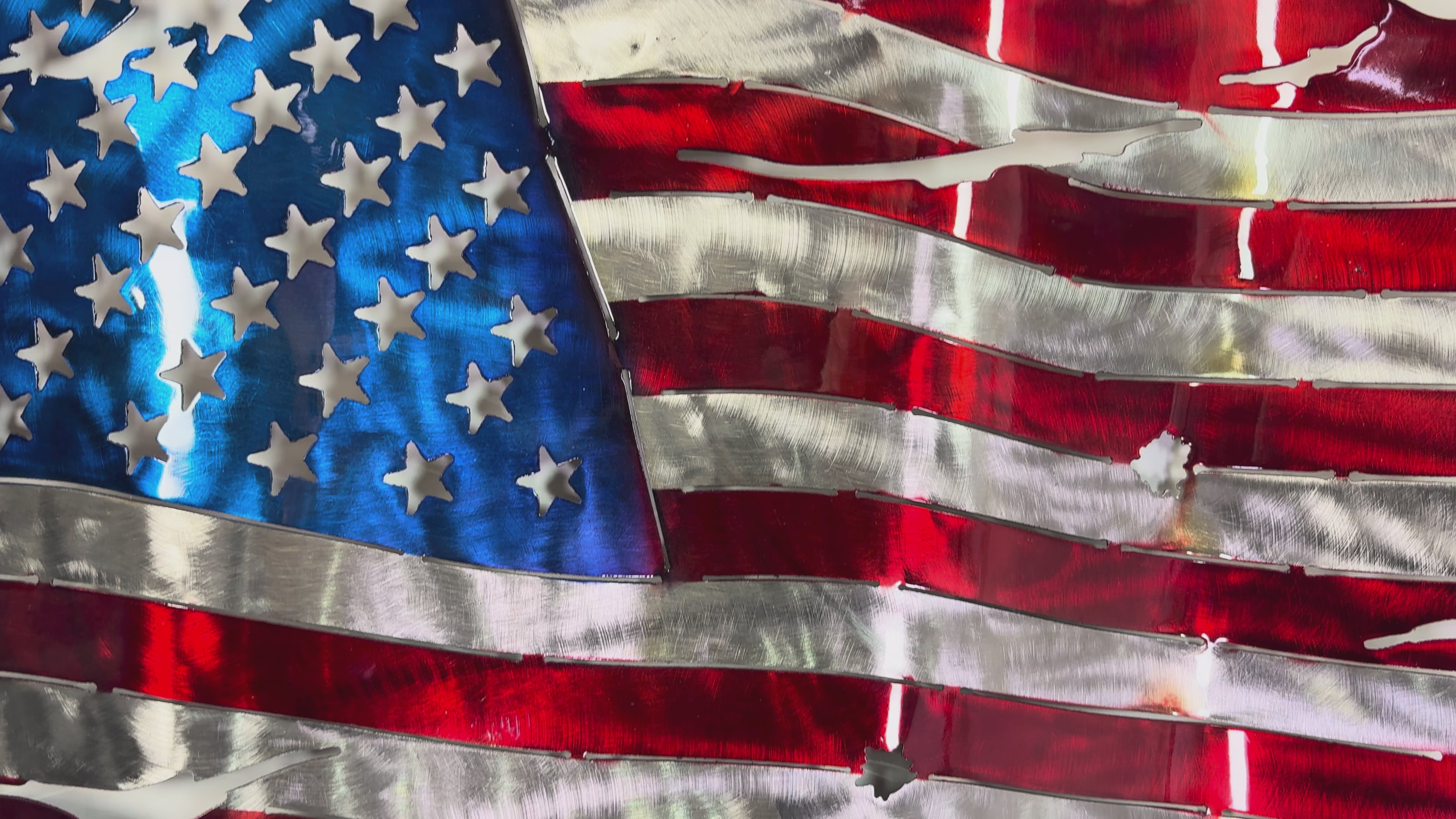 Plasma American Flag Battle Damaged Wall Art